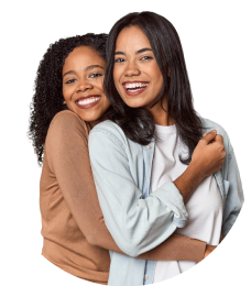 Couple Hugging and smiling